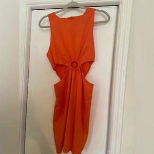 Orange cut out dress